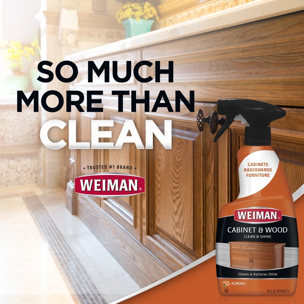 Weiman Cabinet & Wood Clean & Shine Spray 473ml - Image 3