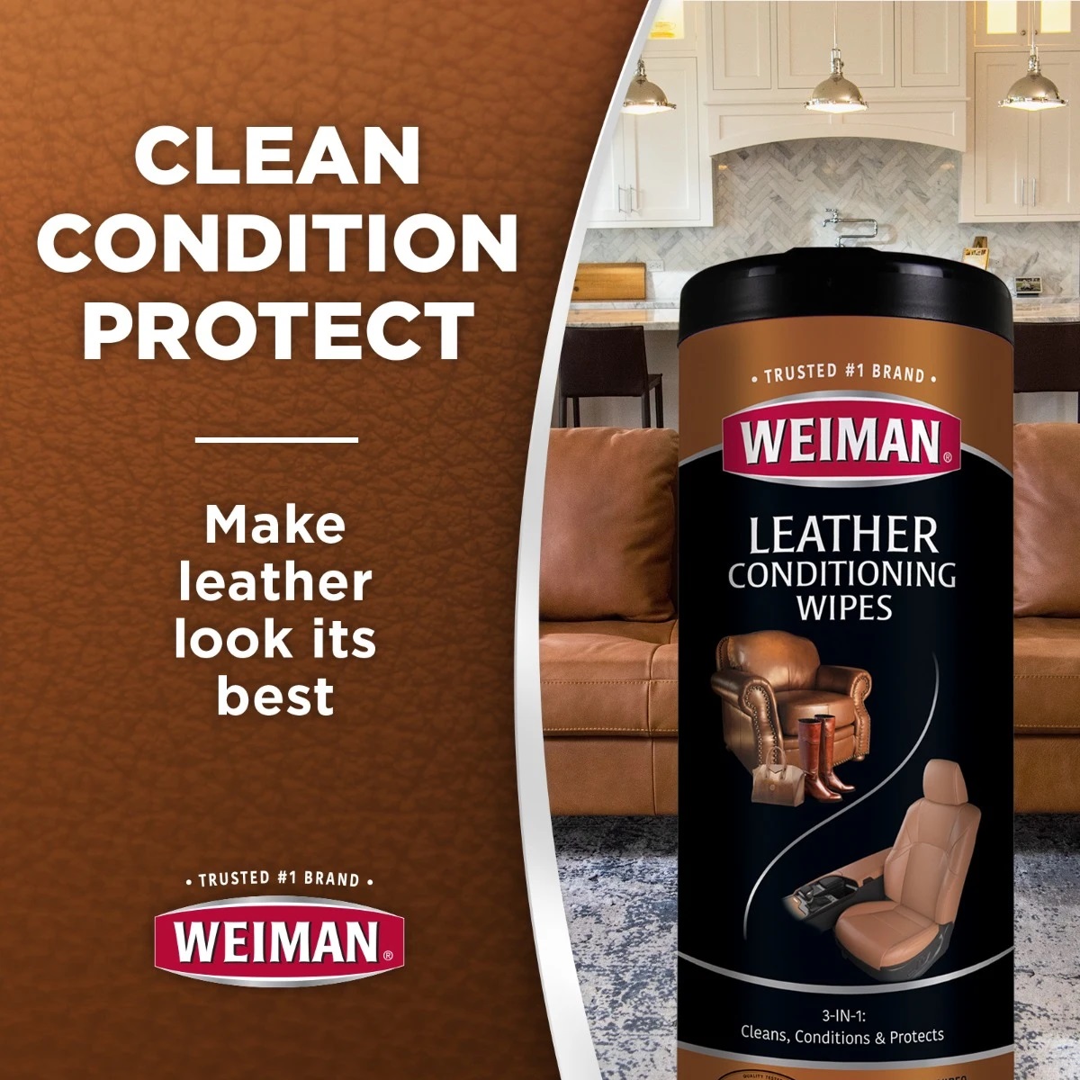 Weiman Leather Conditioning 30s - Clean, Condition & Protect - Image 2